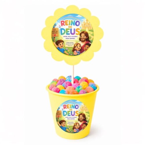 Centro de Mesa Flor Personalizado Reino de Deus