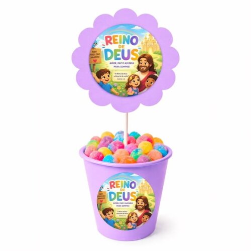Centro de Mesa Flor Personalizado Reino de Deus