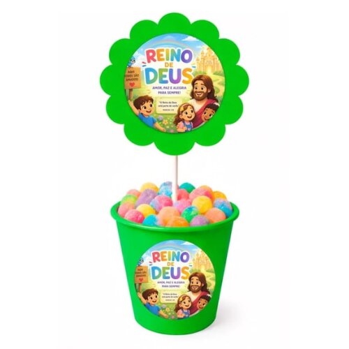 Centro de Mesa Flor Personalizado Reino de Deus