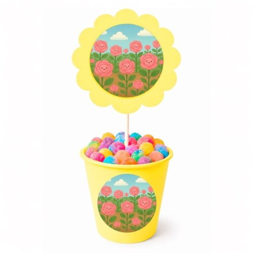 Centro de Mesa Flor Personalizado Rosas Fofas