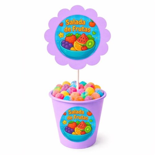 Centro de Mesa Flor Personalizado Salada de Frutas