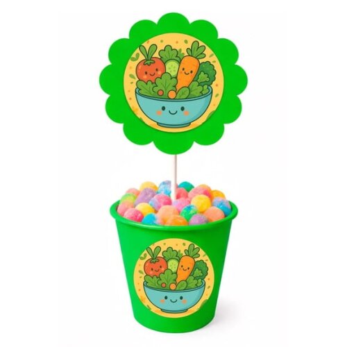 Centro de Mesa Flor Personalizado Salada Divertida