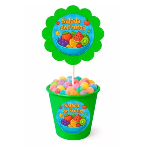 Centro de Mesa Flor Personalizado Salada de Frutas