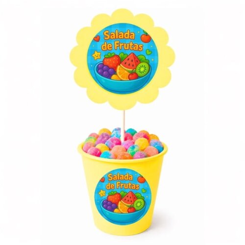 Centro de Mesa Flor Personalizado Salada de Frutas