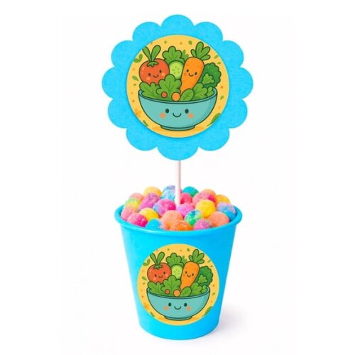Centro de Mesa Flor Personalizado Salada Divertida