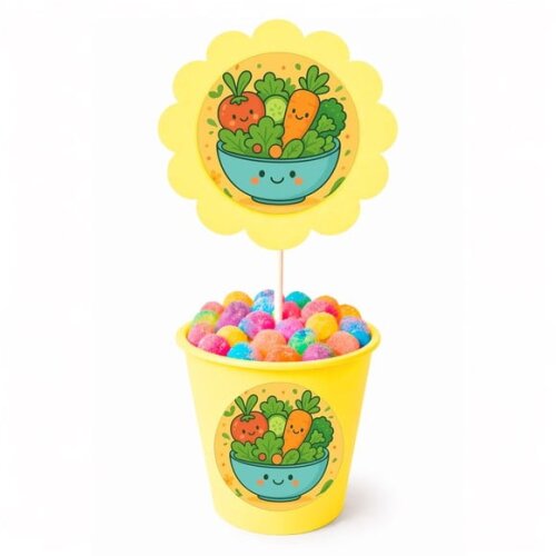 Centro de Mesa Flor Personalizado Salada Divertida