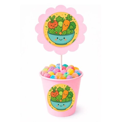 Centro de Mesa Flor Personalizado Salada Divertida