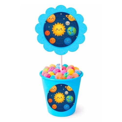 Centro de Mesa Flor Personalizado Sistema Solar