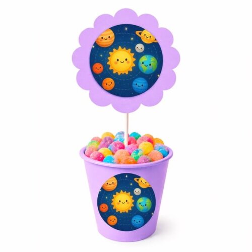 Centro de Mesa Flor Personalizado Sistema Solar