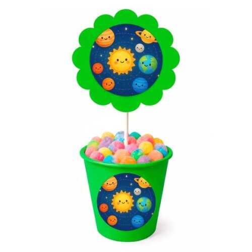 Centro de Mesa Flor Personalizado Sistema Solar