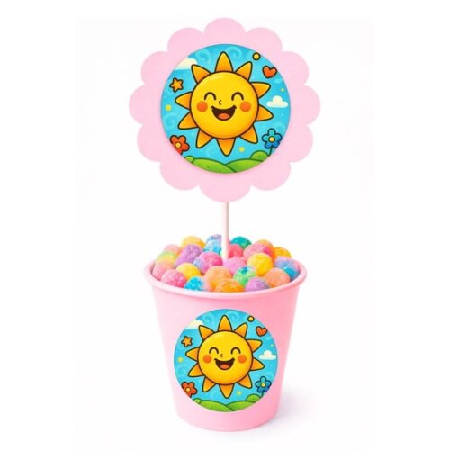 Centro de Mesa Flor Personalizado Sol Sorridente