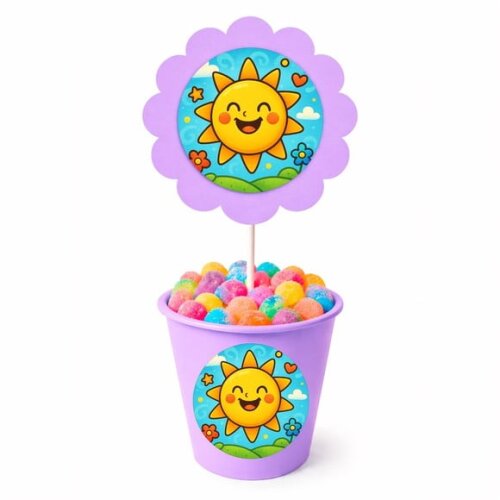 Centro de Mesa Flor Personalizado Sol Sorridente