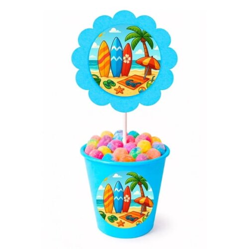 Centro de Mesa Flor Personalizado Surf