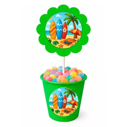 Centro de Mesa Flor Personalizado Surf