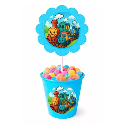 Centro de Mesa Flor Personalizado Trens Antigos