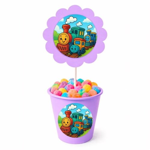 Centro de Mesa Flor Personalizado Trens Antigos