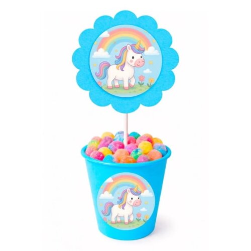 Centro de Mesa Flor Personalizado Unicórnio