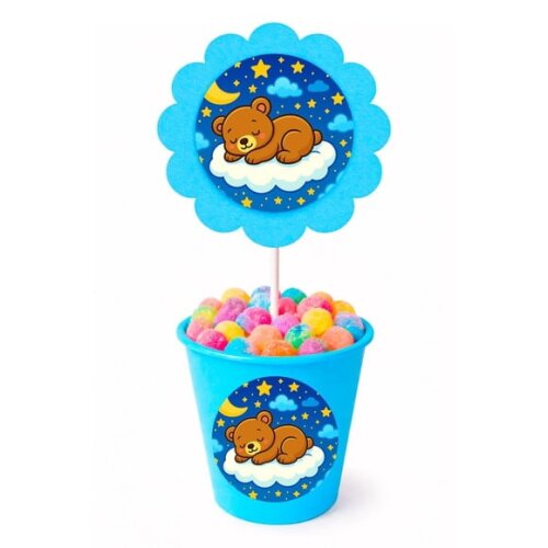 Centro de Mesa Flor Personalizado Ursinho Soninho