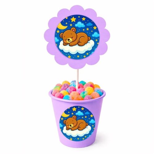 Centro de Mesa Flor Personalizado Ursinho Soninho