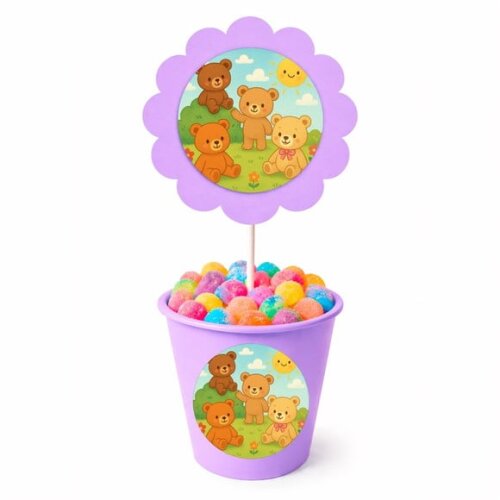Centro de Mesa Flor Personalizado Ursinhos