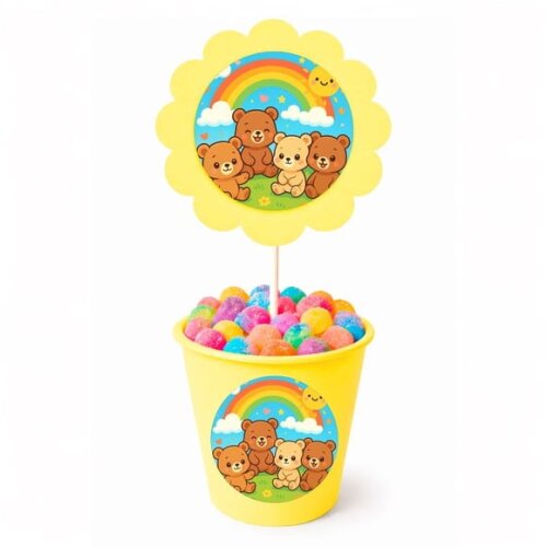 Centro de Mesa Flor Personalizado Ursinhos Baby