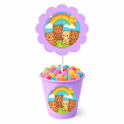 Centro de Mesa Flor Personalizado Ursinhos Baby