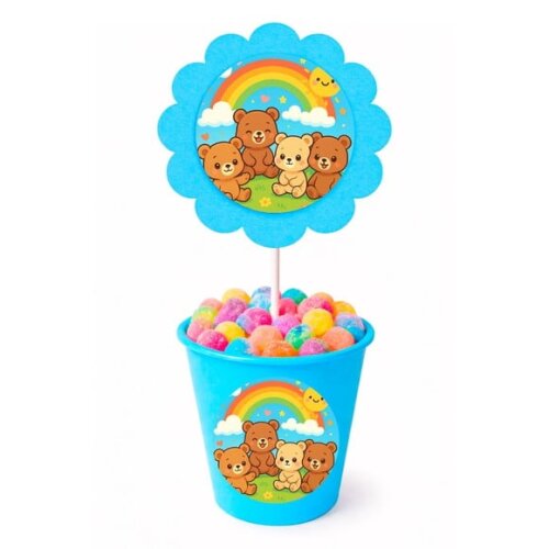 Centro de Mesa Flor Personalizado Ursinhos Baby