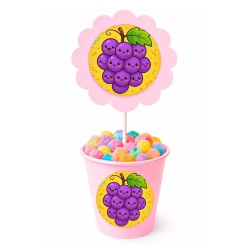 Centro de Mesa Flor Personalizado Uvinhas Fofas