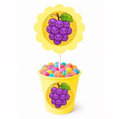 Centro de Mesa Flor Personalizado Uvinhas Fofas