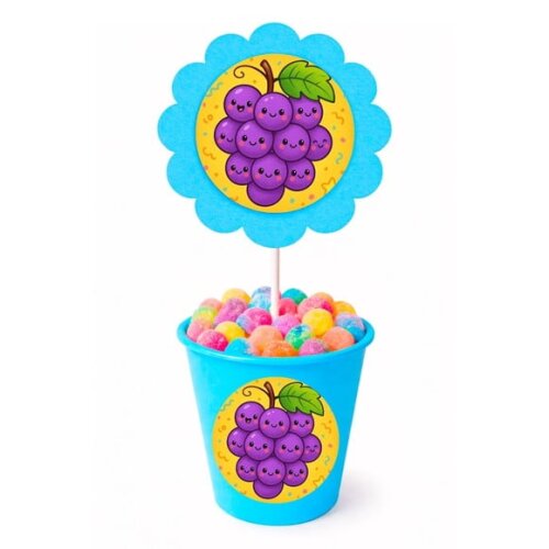 Centro de Mesa Flor Personalizado Uvinhas Fofas