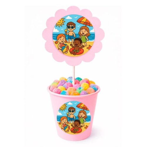 Centro de Mesa Flor Personalizado Verão Divertido