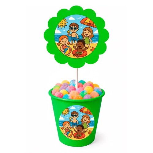 Centro de Mesa Flor Personalizado Verão Divertido