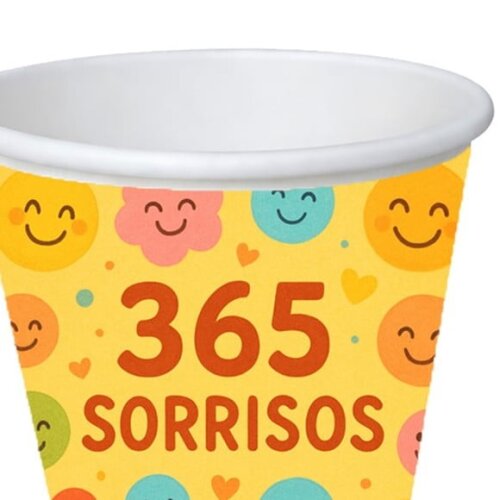 Copo de Papel Aniversário Festa 365 Sorrisos