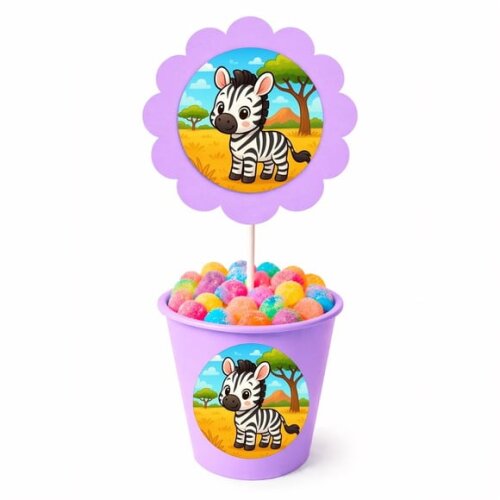 Centro de Mesa Flor Personalizado Zebra Baby