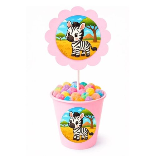 Centro de Mesa Flor Personalizado Zebra Baby