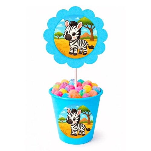 Centro de Mesa Flor Personalizado Zebra Baby