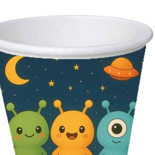 Copo de Papel Aniversário Festa Alienígenas Fofos
