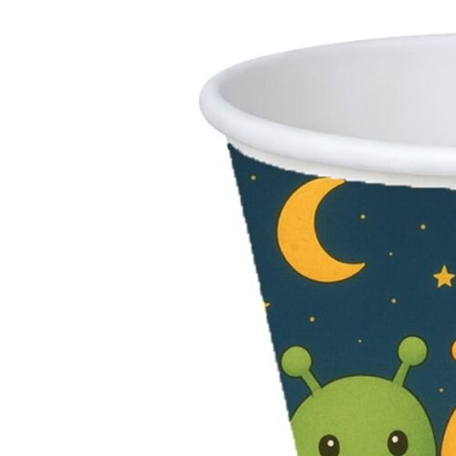 Copo de Papel Aniversário Festa Alienígenas Fofos