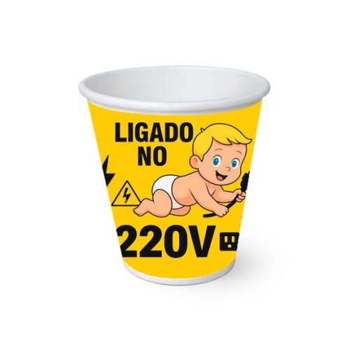 Copo de Papel Aniversário Festa Bebê Ligado no 220v