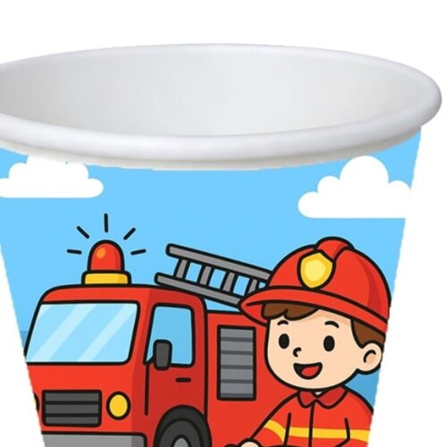 Copo de Papel Aniversário Festa Bombeiros