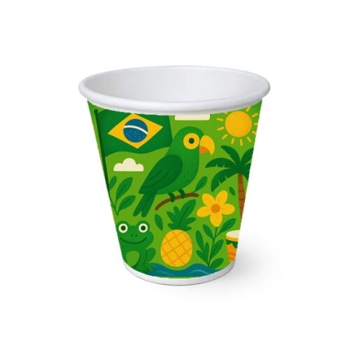 Copo de Papel Aniversário Festa Brasil Verde Amarelo