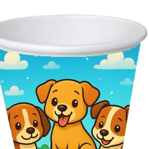 Copo de Papel Aniversário Festa Cachorrinhos