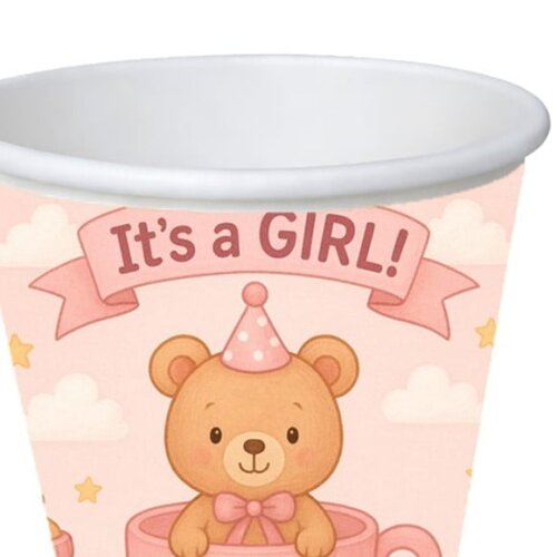 Copo de Papel Aniversário Festa Chá de Bebê Menina