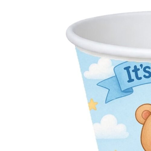Copo de Papel Aniversário Festa Chá de Bebê Menino