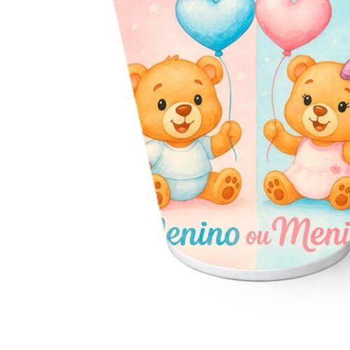 Copo de Papel Aniversário Festa Chá de Revelação