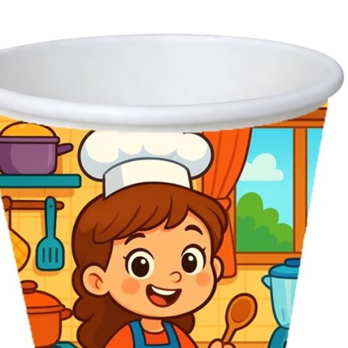 Copo de Papel Aniversário Festa Cozinha Kids