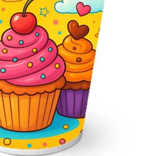 Copo de Papel Aniversário Festa Cupcakes