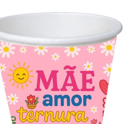 Copo de Papel Aniversário Festa Dia das Mães