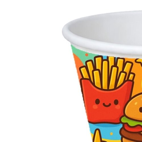 Copo de Papel Aniversário Festa Fast Food