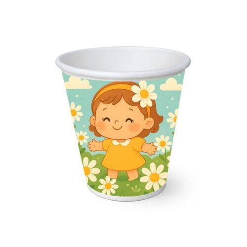 Copo de Papel Aniversário Festa Jardim das Margaridas